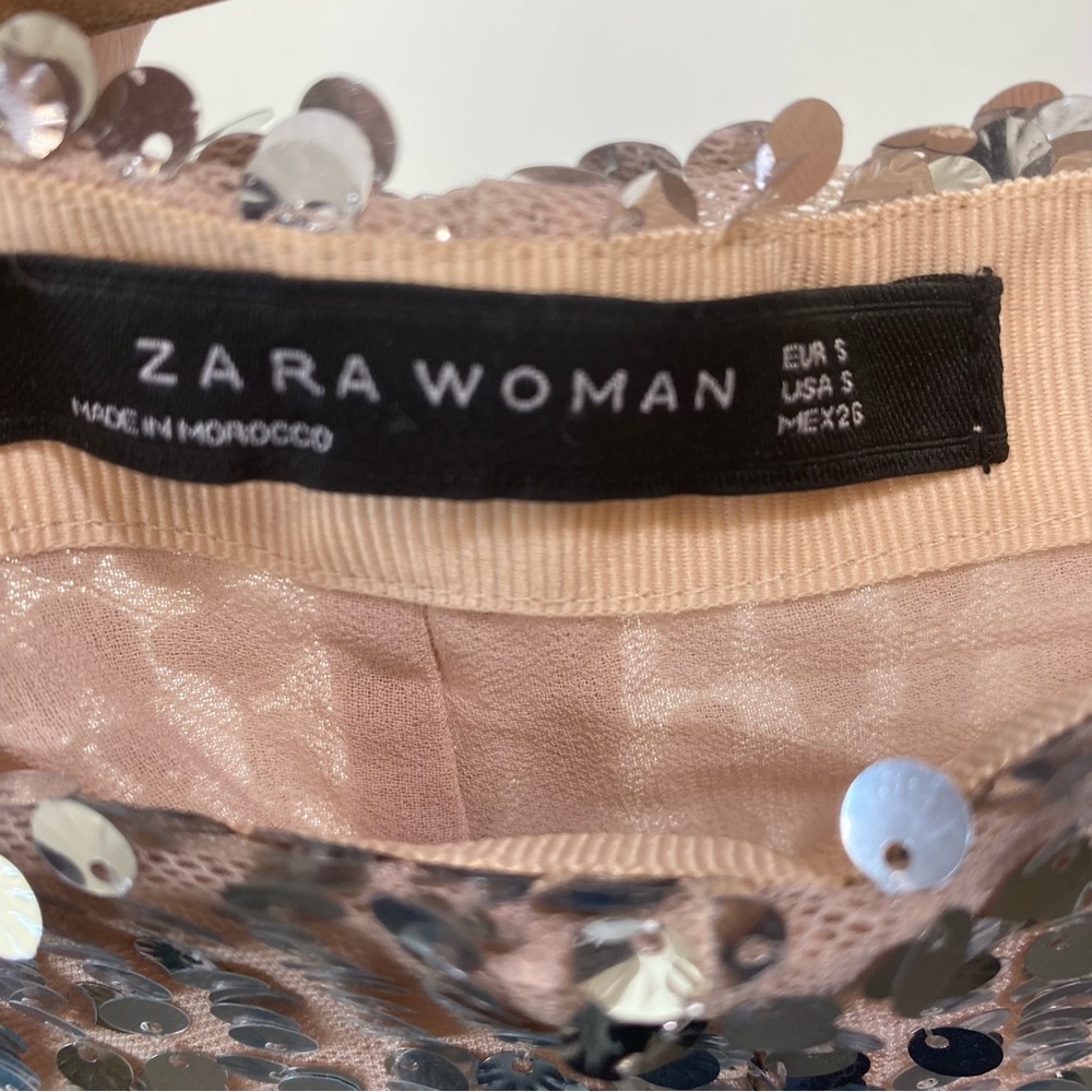 Zara Silver Sequin Flare Pants - Picture 7 of 8